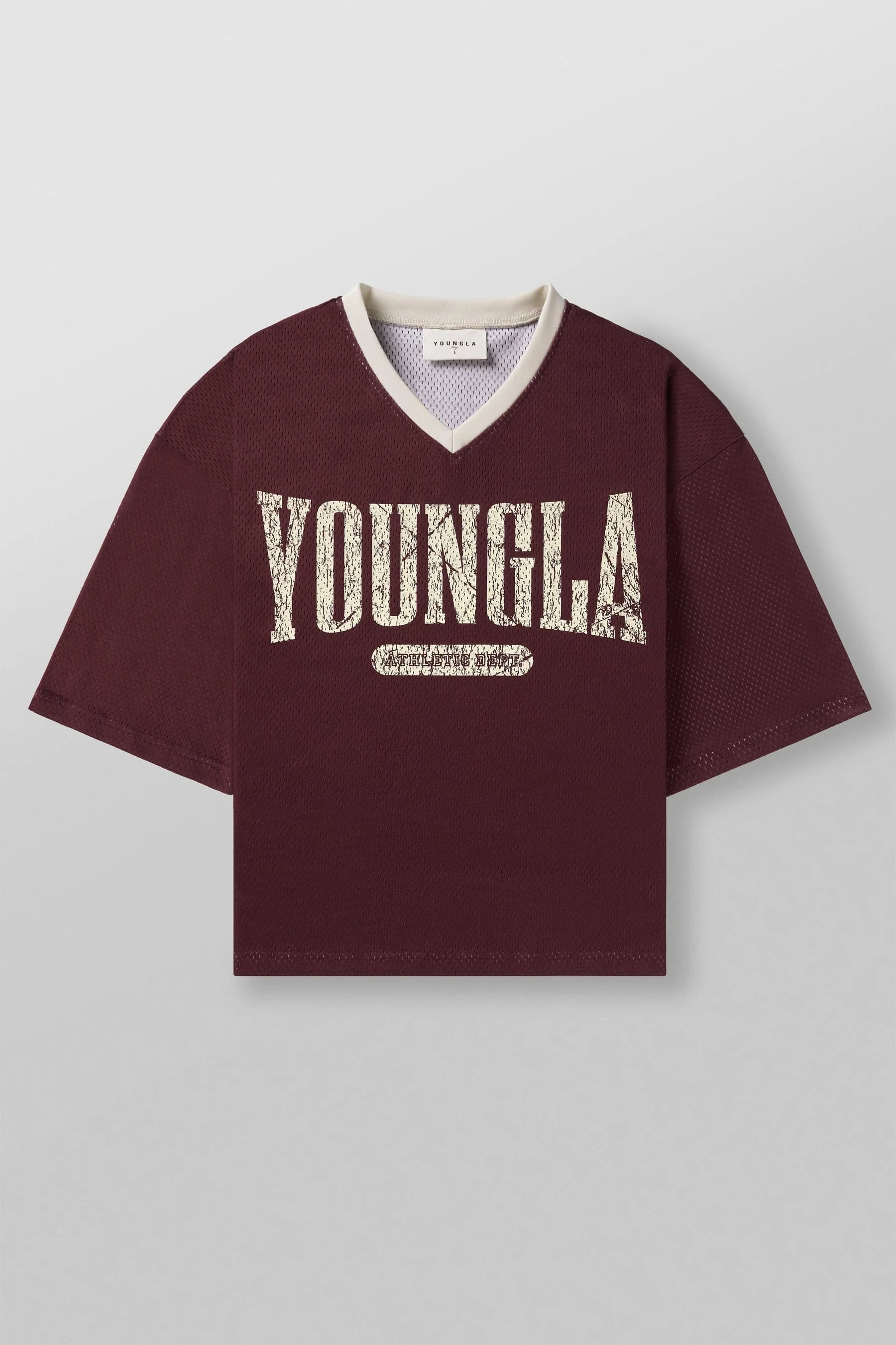 undefined 4187  Varsity Football Cropped Jersey  -  Burgundy