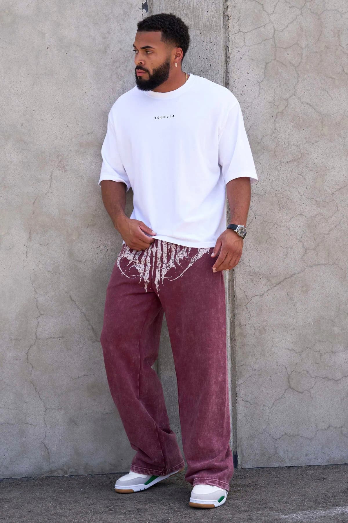 2079  Dark Wave Joggers - Burgundy