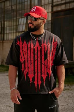 4156  Revenge Tees Spring '25 - Black Red Wash