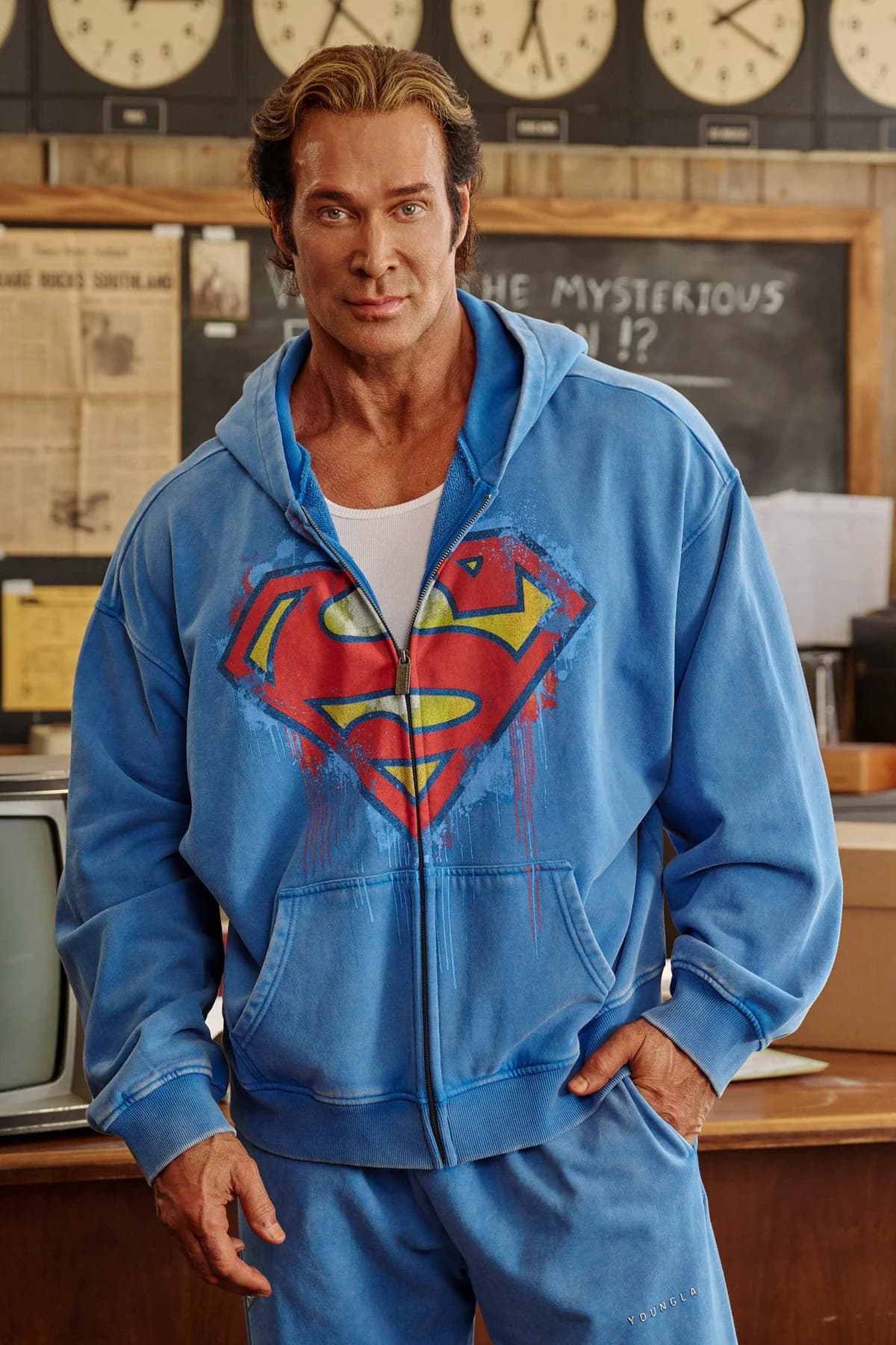 5011  Superman Drip Zip-Ups - Blue Wash