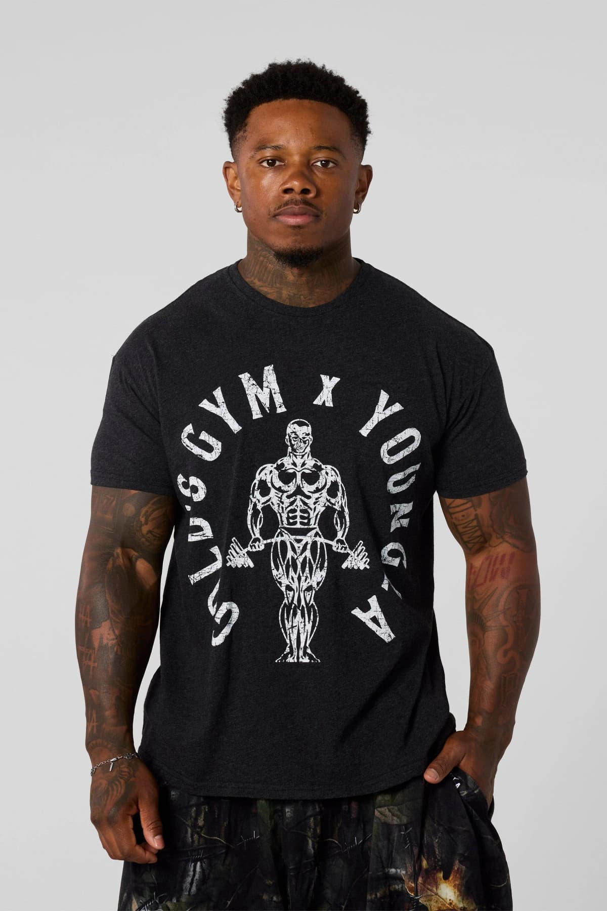 4206 Gold's Gym Heather Tees - Black Heather