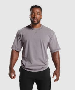 Heritage Washed Short Sleeve Crew - Fog Purple