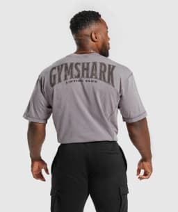 Heritage Washed Short Sleeve Crew - Fog Purple