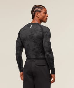 Geo Seamless Long Sleeve T-Shirt -  Black/Charcoal Grey