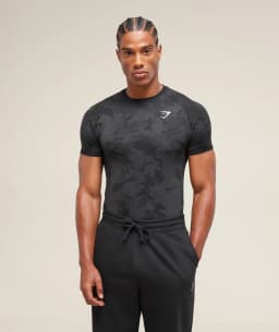 Geo Seamless T-Shirt - Black/Charcoal Grey