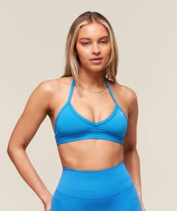 Minimal Halterneck Sports Bra -  Active Blue