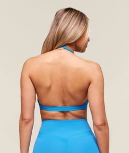 Minimal Halterneck Sports Bra -  Active Blue