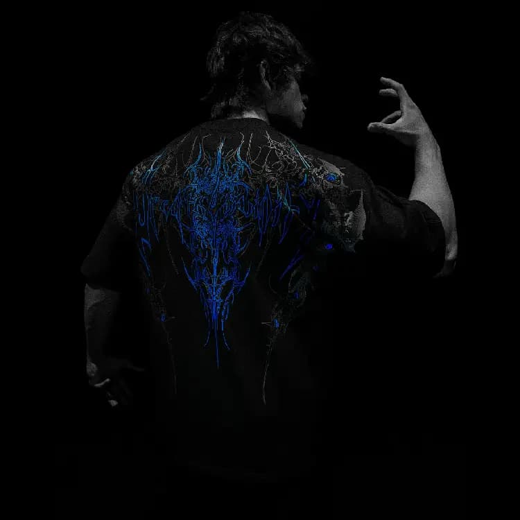 Bone Splitter Oversized T-shirt - Moonlight Blue