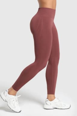 Everyday Seamless Graphic Leggings - Burgundy Brown