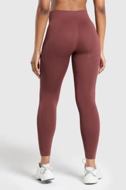 Everyday Seamless Graphic Leggings - Burgundy Brown