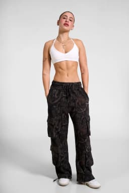 W251 Hunting Season Cargo Joggers - Black Camo