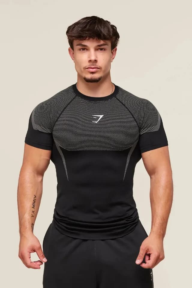 Onyx 5.0 Seamless T-Shirt - Black/Light Grey