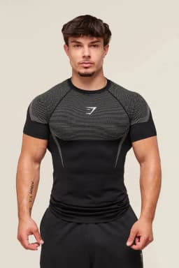 Onyx 5.0 Seamless T-Shirt - Black/Light Grey