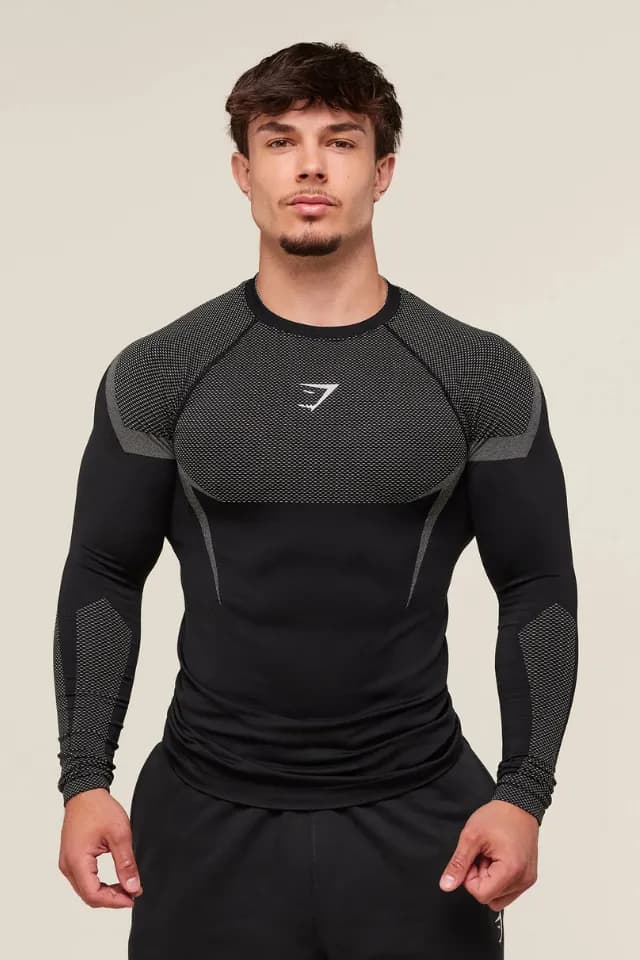 Onyx 5.0 Seamless Long Sleeve T-Shirt - Black/Light Grey