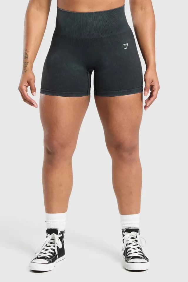 Gains Seamless Washed Shorts - Black