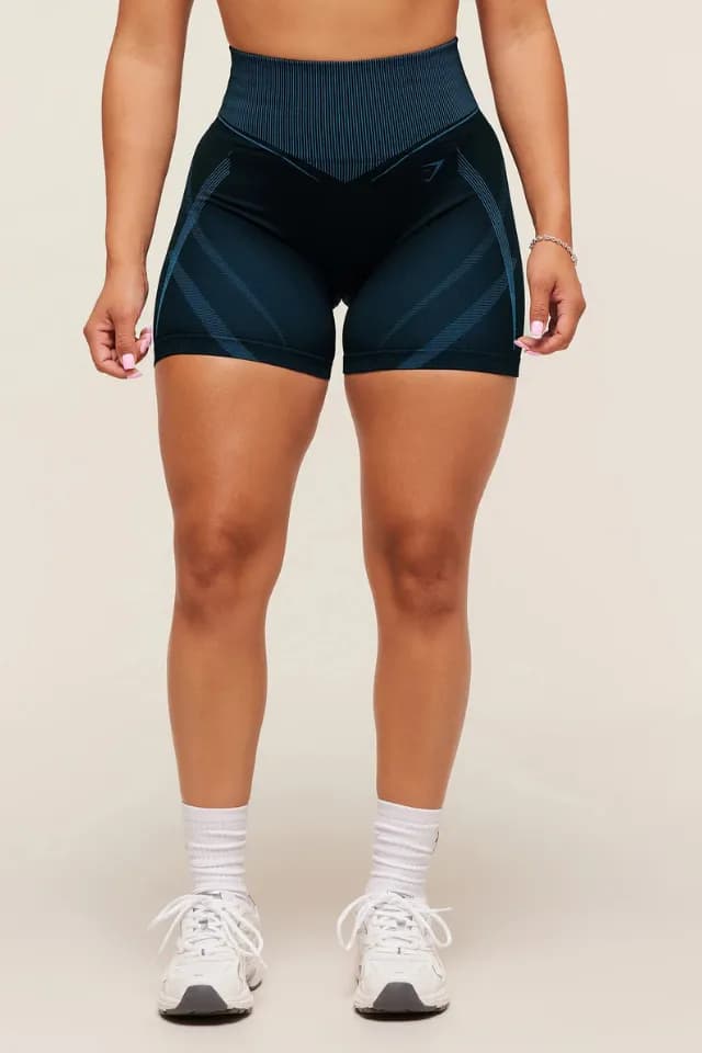 Gymshark x Analis Seamless Shorts - Midnight Blue/Lats Blue
