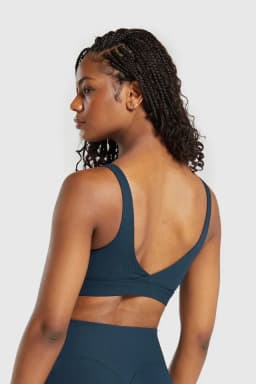 Ribbed Sports Bra - Navy