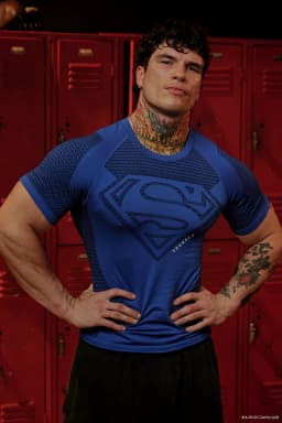 4117 - Superman Compression Tees-Blue