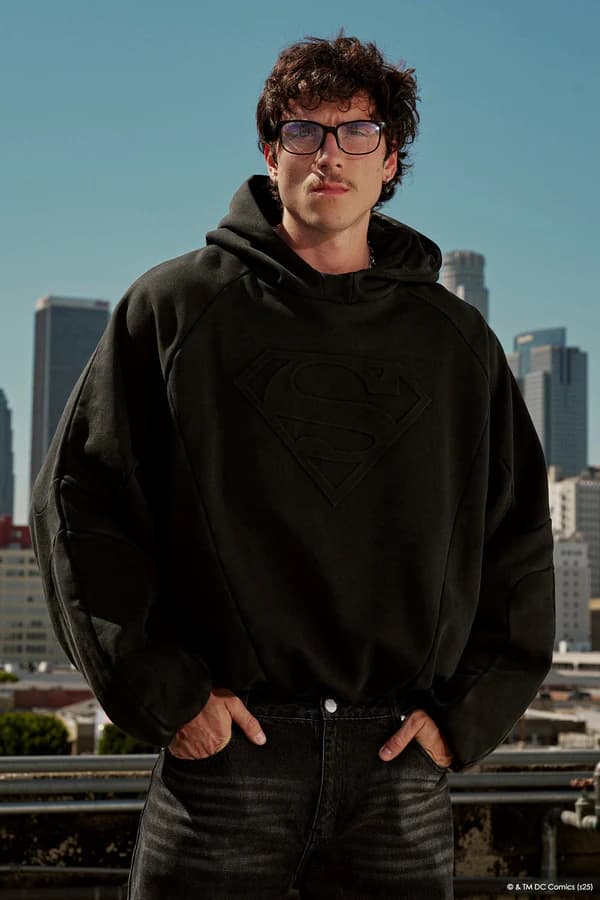 5094 - Superman Shield Hoodies-Black Wash