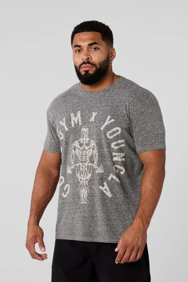undefined 4206 - Gold's Gym Heather Tees - Dark Grey Heather