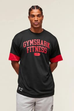  Campus Oversized T-Shirt - Black/Conditioning Red 