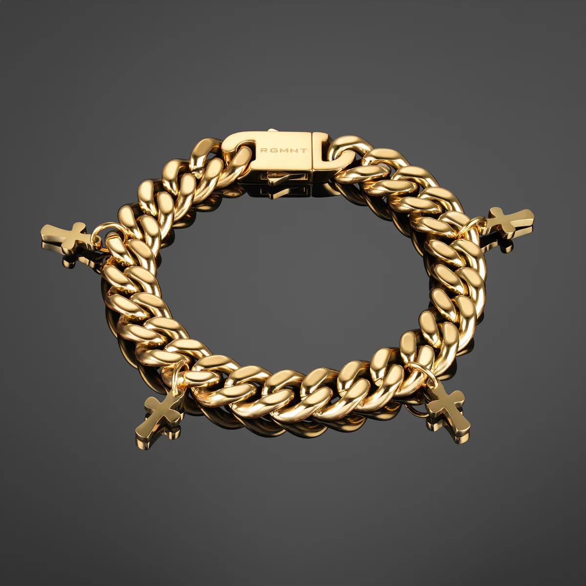 undefined Crossed Cuban Bracelet - Gold RG3018
