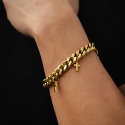 Crossed Cuban Bracelet - Gold RG3018