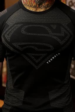 4117 - Superman Compression Tees- Black
