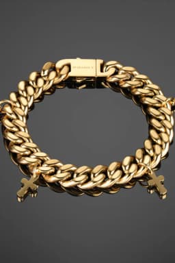 Crossed Cuban Bracelet - Gold RG3018