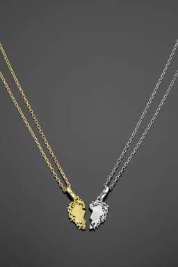The Split-Heart Pendant - Silver/Gold RG1042