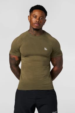 4016 - Natural Cotton Compression Tees - Olive