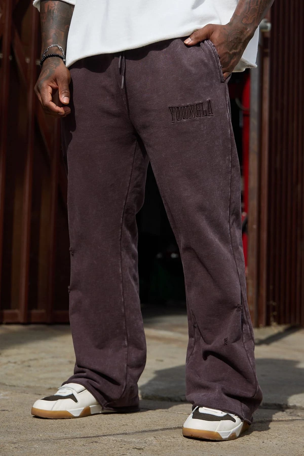 undefined 2077 - Flare Sweats - Brown Wash