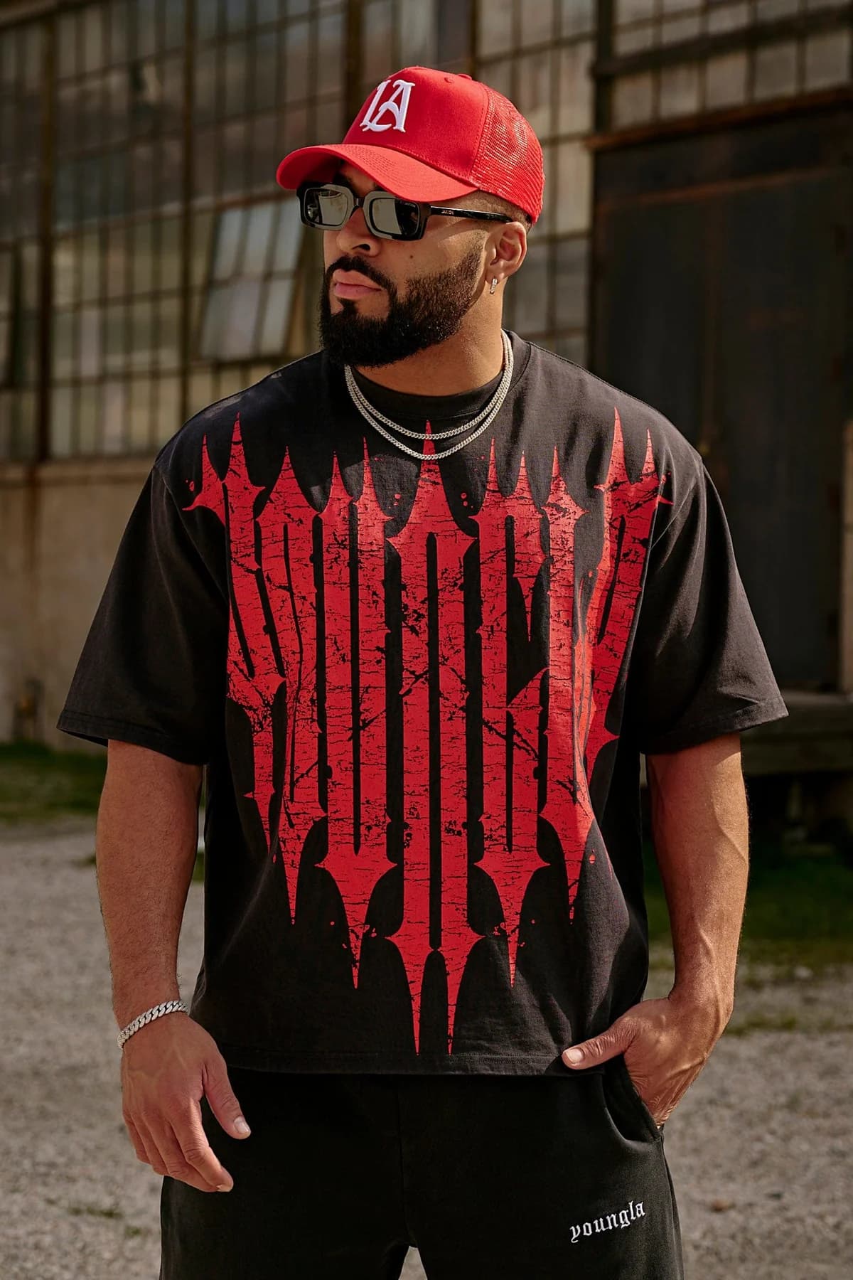 4156 Revenge Tees Spring '25 - Black Red Wash